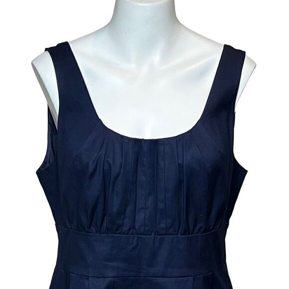 J. Crew Factory navy blue pleated sleeveless dress size 12 - Picture 2 of 14